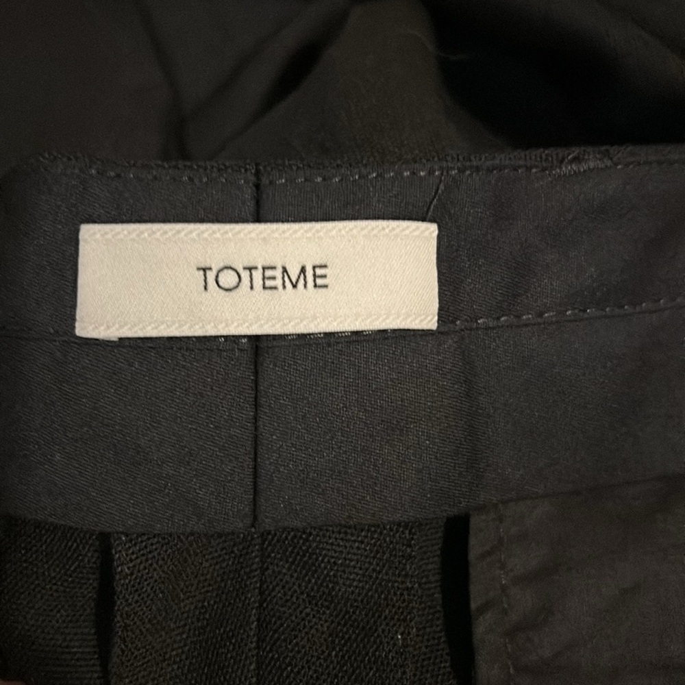 NWOT TOTEME Low-Waist Tailored Trousers in Black Size 34 Tapered XS - Picture 6 of 10